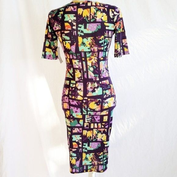 Lularoe Julia Dress XXS Purple Floral - Picture 3 of 11